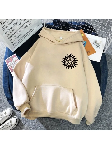 Pentagram beige hoodie