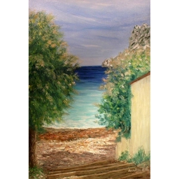 PLAGE DE SORMIOU, CALANQUE DE MARSEILLE 73X50cm, huile
