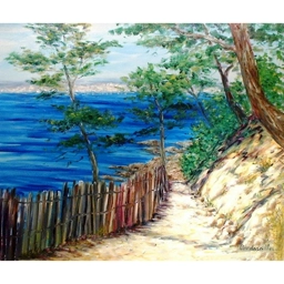 SENTIER DU LITTORAL 54X65cm, huile