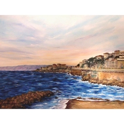 LA CORNICHE DE MARSEILLE 50X65 cm, huile