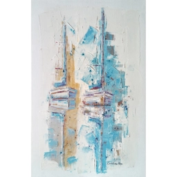 ESCALE A MONACO 92X60cm, huile au couteau