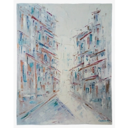 BOULEVARD DU PALAIS 81X65cm, huile au couteau