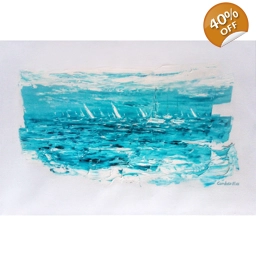 CAP SUR NICE 50X73, peinture au couteau