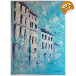 RUE DE LA MAIRIE 81X60cm, huile au couteau