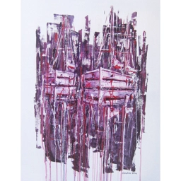 PLUIE D'ARES 73X92cm, huile au couteau