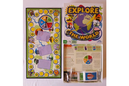 Outset Explore The World Board Game - A Game of Who Where & What! COMPLETE