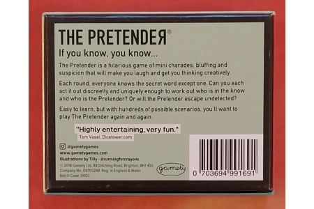 Gamely The Pretender Card Game of Min Charades LIKE NEW