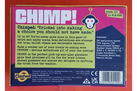 Cheatwell Chimp The Devious Definition Game NEW