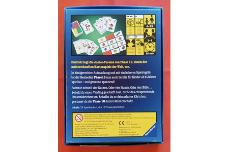 Ravensburger Phase 10 Junior German Edition PLAYABLE Parts All Sealed & Unused Ravensburger Phase 10 Junior German Edition PLAYABLE Parts All Sealed & Unused
