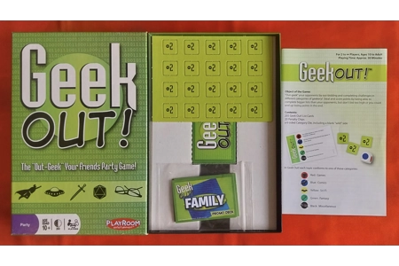 Playroom Entertainment Geek Out! Party Game COMPLETE Token Unused Playroom Entertainment Geek Out! Party Game COMPLETE Token Unused