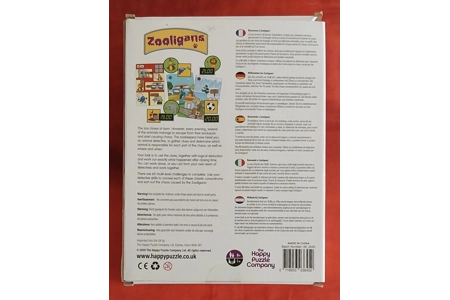 The Happy Puzzle Company Zooligans Logic Game COMPLETE