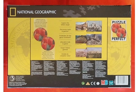 MB National Geographic 2x500 Piece Jigsaw Puzzles "Then & Now: Machu Picchu" NEW