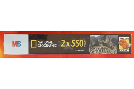 MB National Geographic 2x500 Piece Jigsaw Puzzles "Then & Now: Machu Picchu" NEW