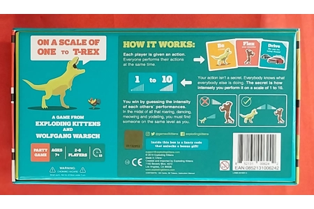On A Scale Of One To T-Rex Game From The Makers Of Exploding Kittens COMPLETE
