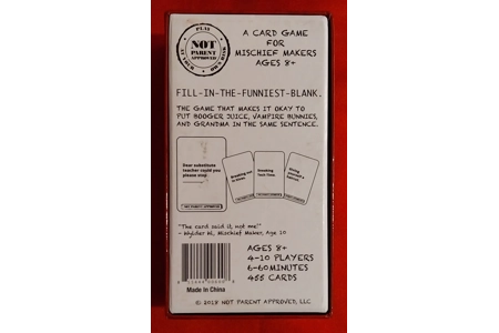 Not Parent Approved A Card Game For Mischief Makers COMPLETE