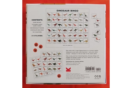 Laurence King Dinosaur Bingo Board Game COMPLETE