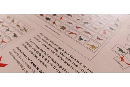 Laurence King Dinosaur Bingo Board Game COMPLETE