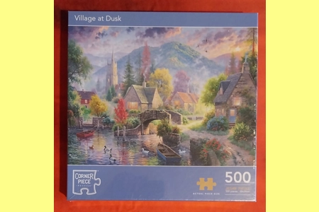 Corner Piece Village At Dusk 500 Piece Jigsaw Puzzle NEW