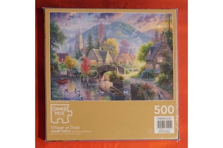 Corner Piece Village At Dusk 500 Piece Jigsaw Puzzle NEW Corner Piece Village At Dusk 500 Piece Jigsaw Puzzle NEW