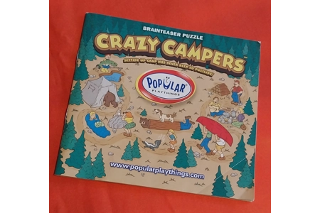 Popular Playthings Crazy Campers Logic Puzzle Board Game COMPLETE Popular Playthings Crazy Campers Logic Puzzle Board Game COMPLETE
