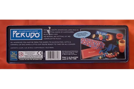 Paul Lamond Games Perudo The Classic Game Of Liar's Dice COMPLETE Paul Lamond Games Perudo The Classic Game Of Liar's Dice COMPLETE