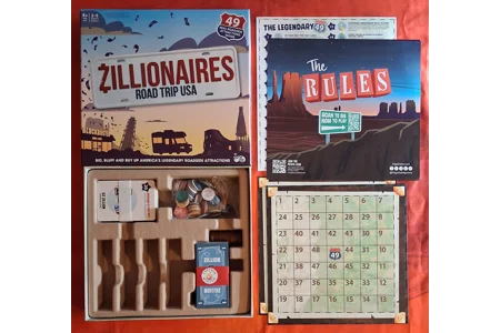 Big Potato Games Zillionaires Road Trip USA Board Game COMPLETE