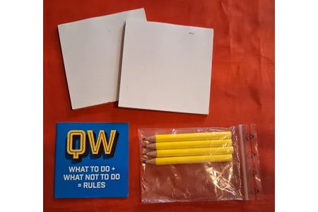 Qwordie Quiz And Word Game In Tin COMPLETE