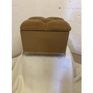 Pouffe  fabric with storage on castors