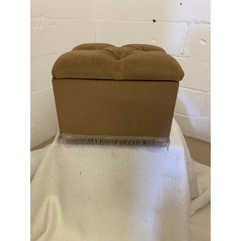 Pouffe  fabric with storage on castors