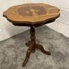 Splayed leg side table with flower inlay pattern