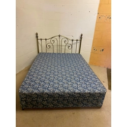 Double Bed with Brass Headboard