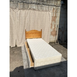 Cream single 2 drw divan bed
