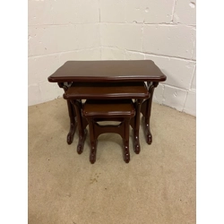 Dark wood nest of tables