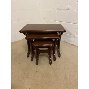 Dark wood nest of tables