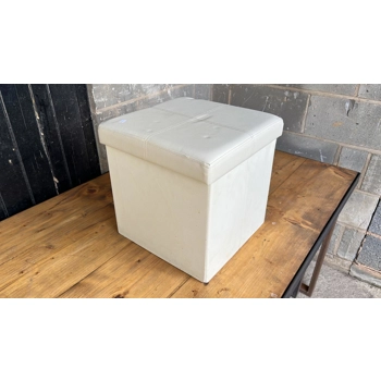 Grey storage pouffe box