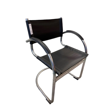 Black leather and chrome chair