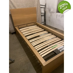 Single beech bed with storage