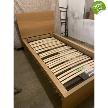 Single beech bed with storage
