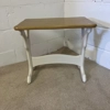 Beech topped side table with painted legs