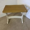 Beech topped side table with painted legs