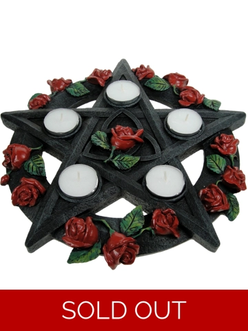 cast iron pentagram tea light holder