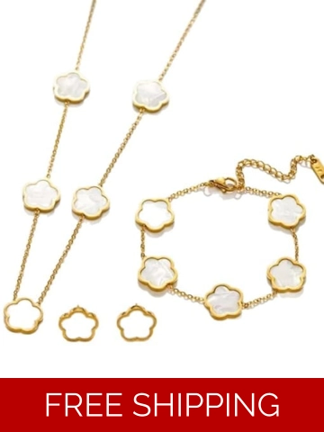 Stainless Steel Earring Bracelet and Necklace Set