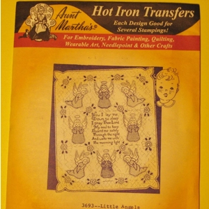 Aunt Martha's Iron Transfer 3693 Little Angels with Saying