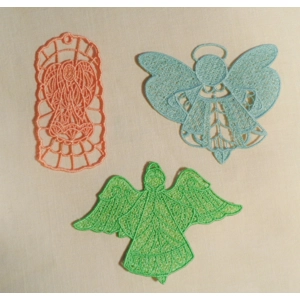 3 Mesh Stiffened Lace Angel Ornaments Bookmarks