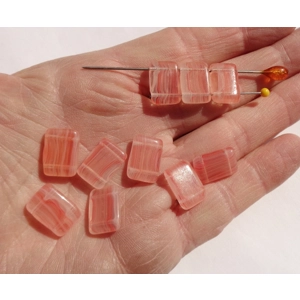 10 Vintage 2 Hole Cherry Glass Beads 15 x 10mm