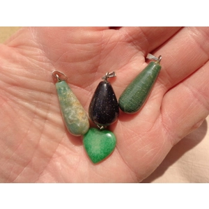 Gemstone Beads Pendant Mix 4 Pcs C1