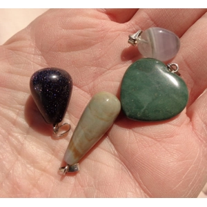 Gemstone Pendants Beads Mix 4 Pcs F1