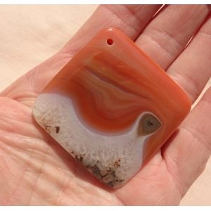 Agate Square Pendant Gemstone 2 Inch H