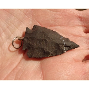 Black Agate Arrowhead Pendant Bead G