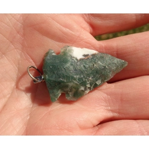 Moss Agate Arrowhead Pendant D Gemstone